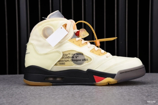 Rep TBK DH8565-100 OFF-WHITE Sail Jordan Retro 5 0720